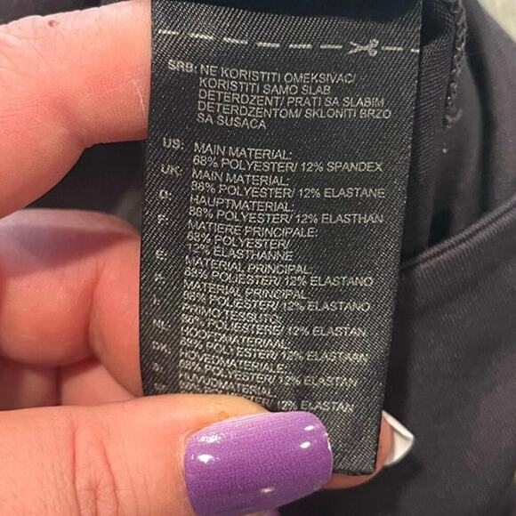 Adidas Climalite Compression Leggings Pull-On Stretch Spellout Logo Black Size M - Picture 6 of 8